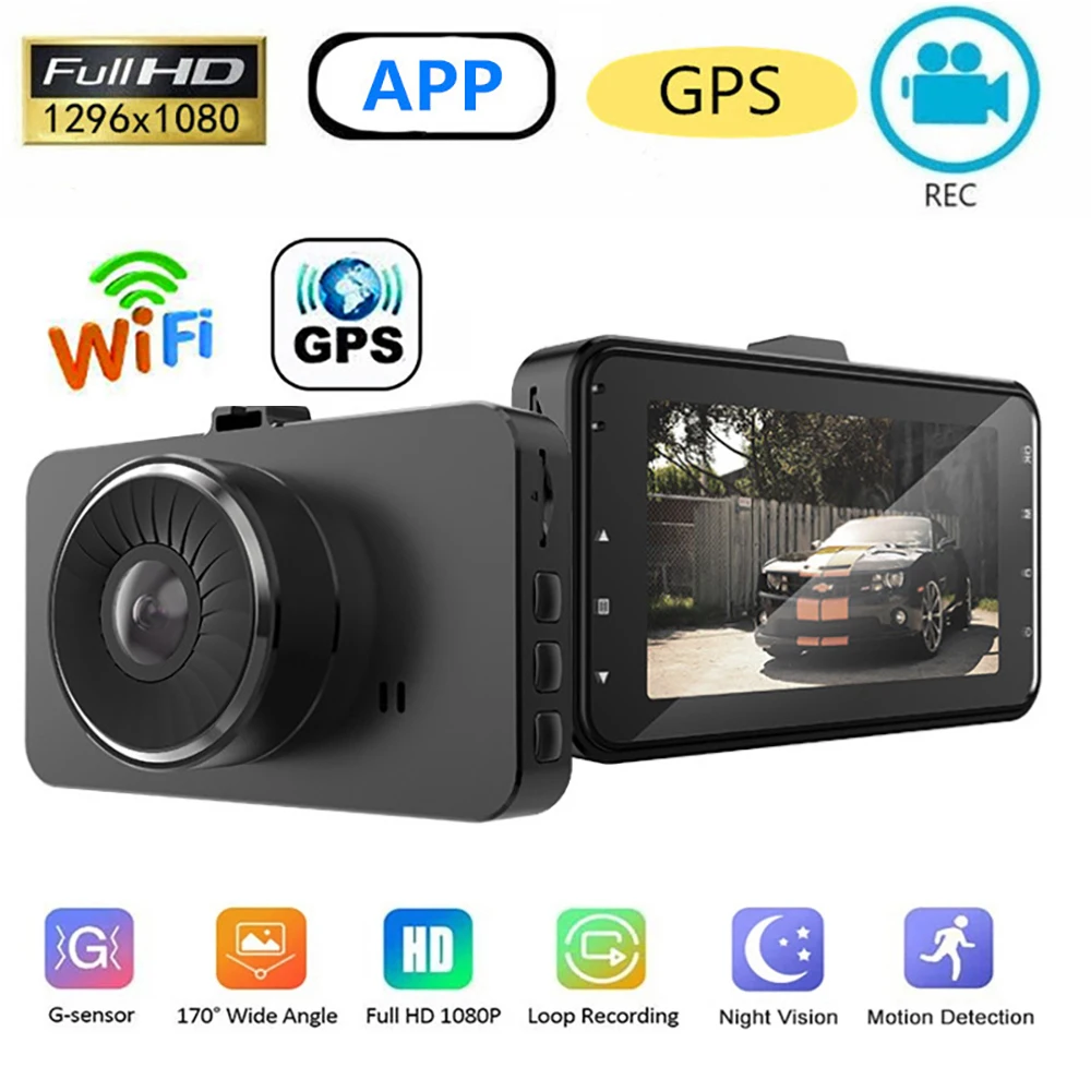 

Car DVR WiFi GPS Full HD 1080P Dash Cam Rear View Camera Drive Video Recorder Black Box Parking Monitor Dashcam Night Vision