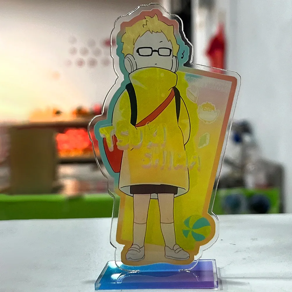 Haikyuu!! Acrylic Board Ornament Tsukishima Kei Yellow Long Coat Arrogant Emoticon Kawaii Cute Gift for Girls Fans Kids