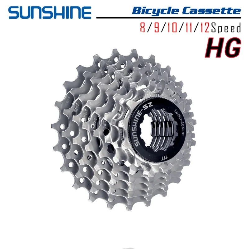 Sunshine HG Road Bike Cassette 8 9 10 11 12 Speed 11-23T/25T/28T/30T/32T/34T Bike Flywheel Sprocket for SHIMANO