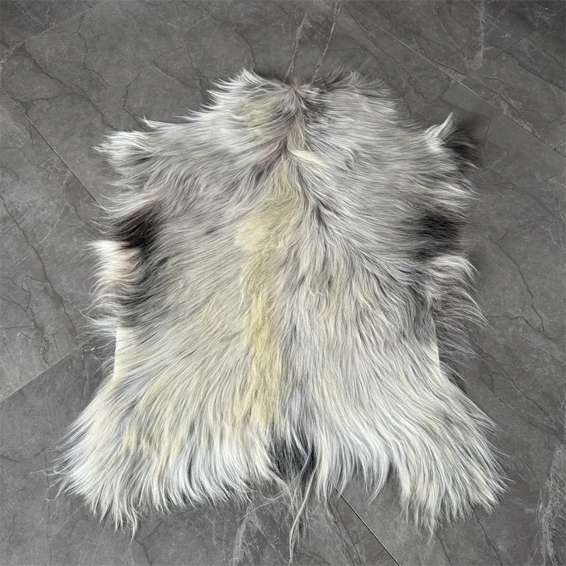 Natural Grey Color Long Hair Goat Pelts for Floor Rugs