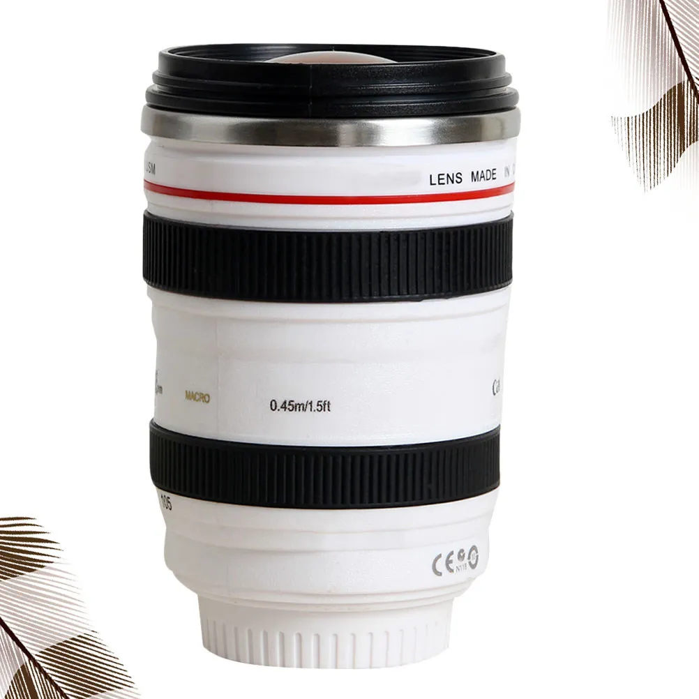 Premium Camera Lens Water Cup Beautiful Design Fine Craftsmanship Tea Milk Storage Mug for Home Office Hotel Use White