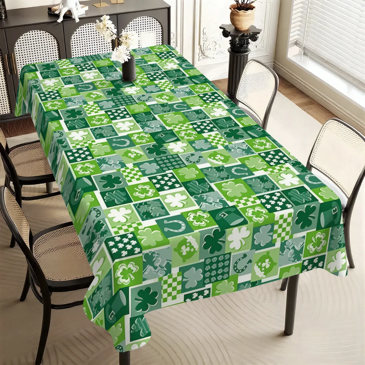 1pc CreativeFreshand Versatile Multi-Compartment Pattern Collection With Shamrock PrintFoldable And Easy To StorePolyester St. P
