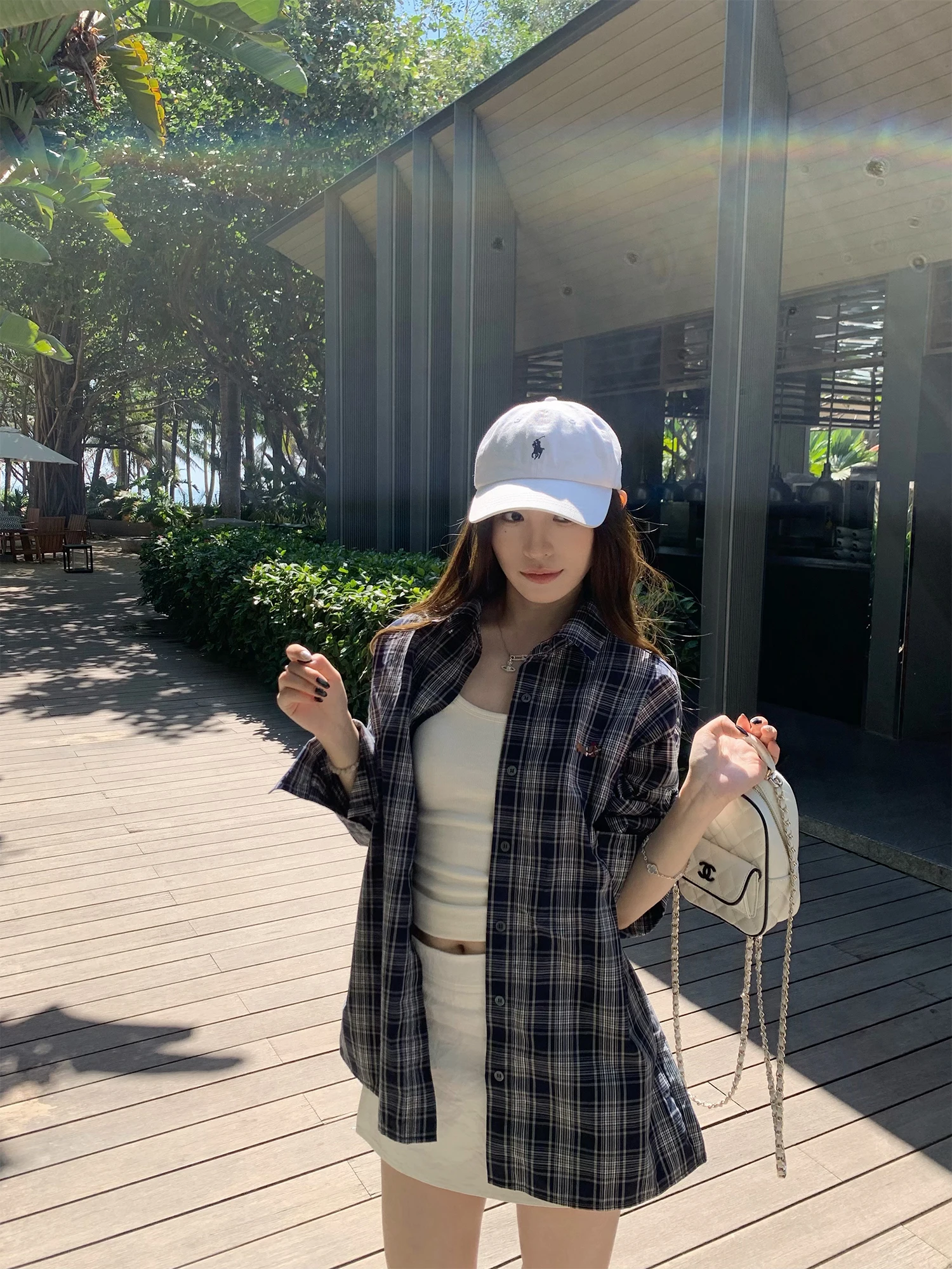 

Hhi Women's Comfortable Oversize Long Sve irt Casual Plaid Spring Top Loose Fit Sle Classic Vintage Design