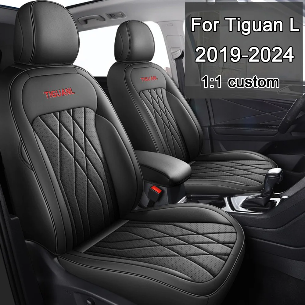 Car Seat Covers Full set For Volkswagen Tiguan L 2019 2020 2021 2022 2023 2024 Waterproof leather cushion Car Seat Covers