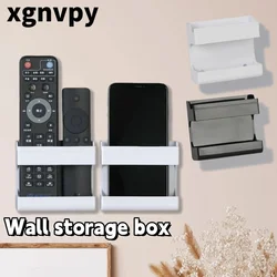 Xgnvpy Wall Shelf Organizer Remote Control Mobile Charging Station Punch Free Adhesive Home Gadgets Storage Box for Living Room