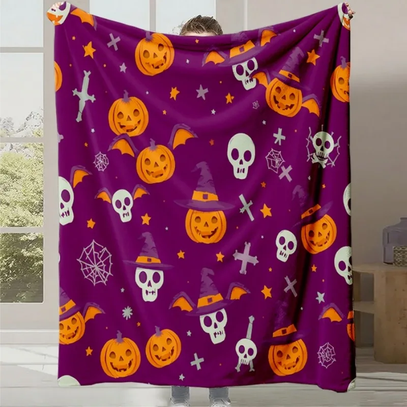 

New halloween gift pumpkin cute animal blanket digital printing flannel blanket office nap casual blanket