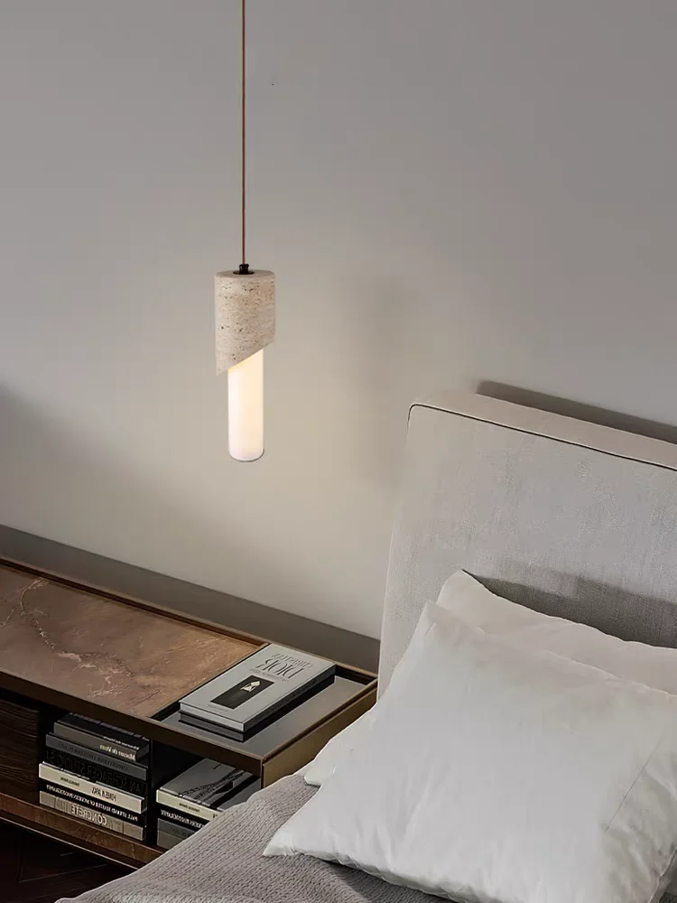 Chambre chevet suspension lampe Style rétro jaune grotte pierre salle à manger Bar comptoir entrée suspension ligne décor à la maison lampe à LED