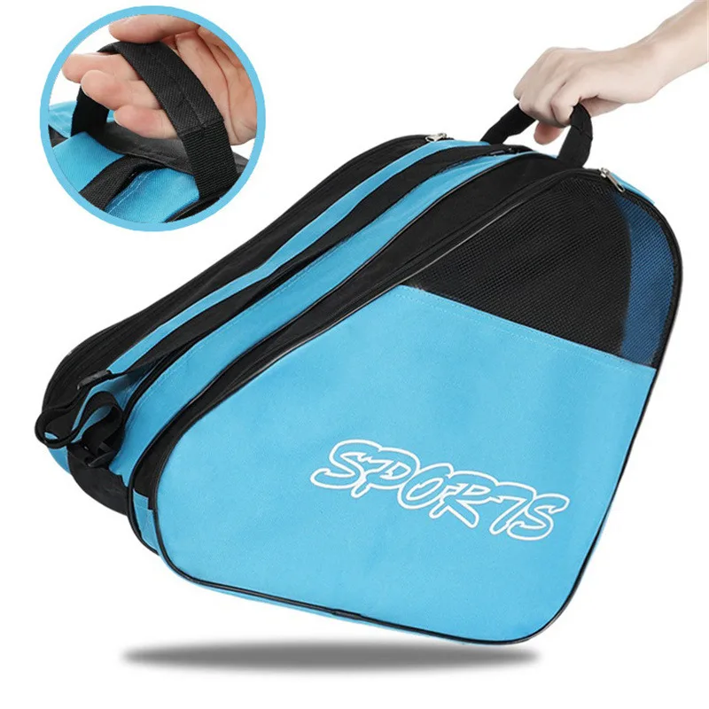 Sac de patins à roulettes portable, sac de patinage sur glace, sac de patins à roues alignées respirant pour enfants, sac de rangement de patins, sac de chaussures de patinage, grande capacité