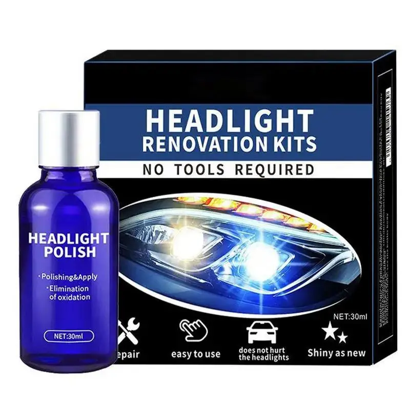 

Car Headlight Repair Liquid 30ml Auto Headlight Restoration Liquid Agent Automotive Refurbishment Tool For Motorcycles Cars And