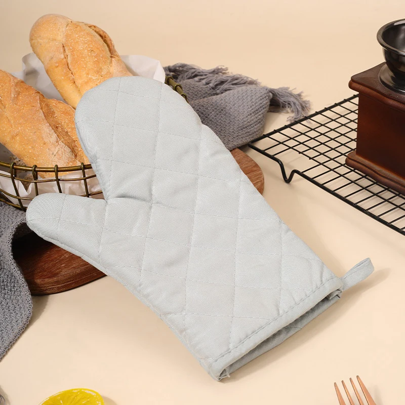 1Pcs Oven Mitts Heat Resistant Microwave Oven Glove Cotton Linen Baking BBQ Non-slip Oven Mitts Kitchen Cooking Supplies Tools