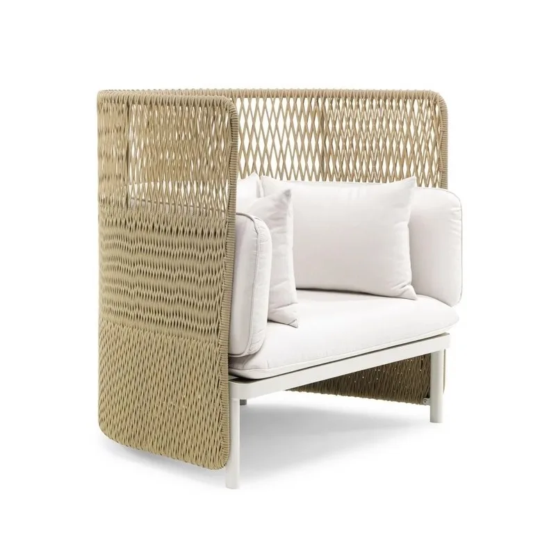 

Open-air rattan chair creative curved villa courtyard leisure area sun protection waterproof outdoor