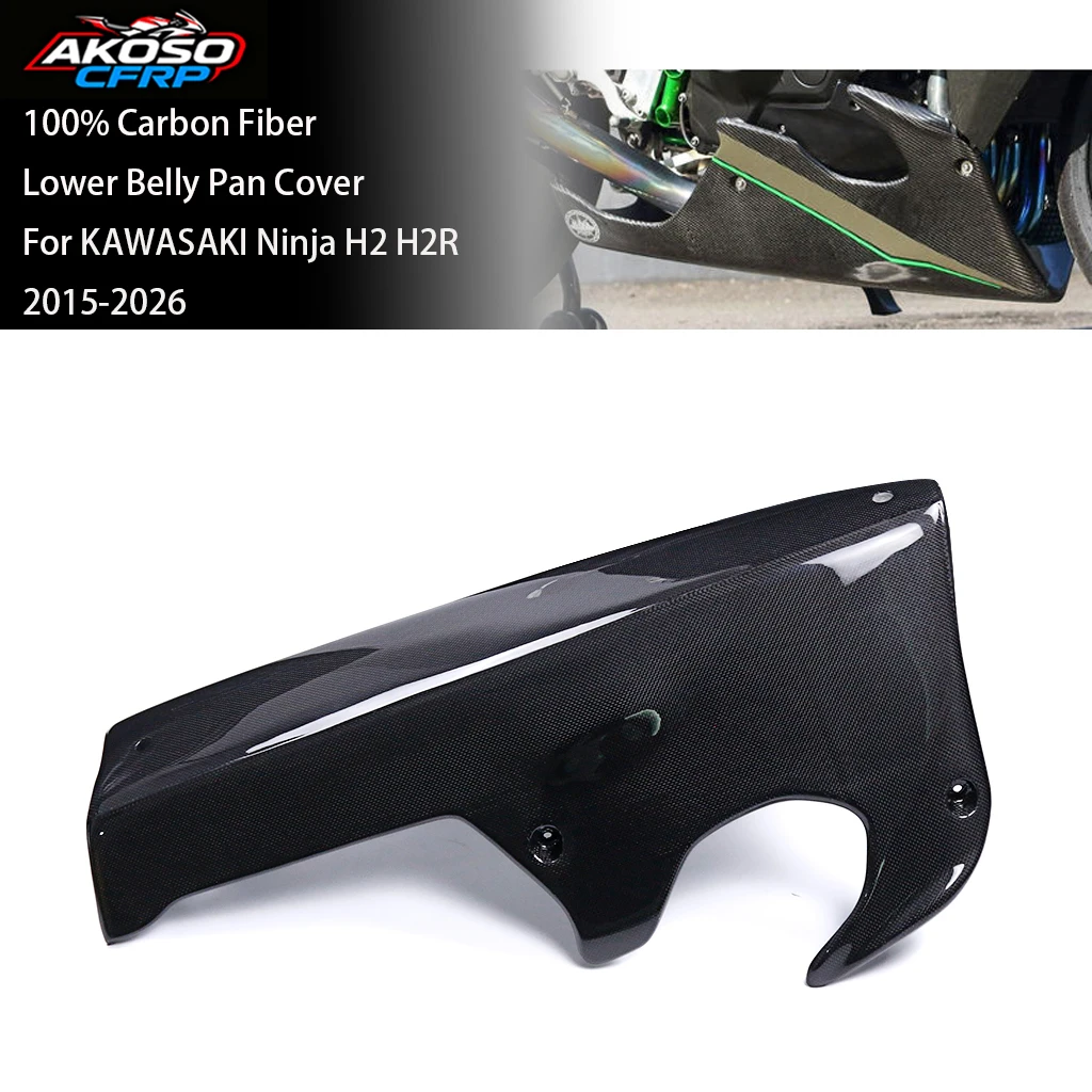 For KAWASAKI Ninja H2 H2R 2015-2026 Motorcycle Lower Belly Pan Cover Side Panels 100% Carbon Fiber Fairing Protector Accessories