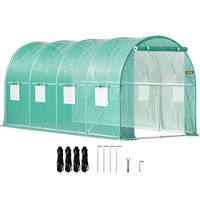 SucceBuy Walk-in Tunnel Greenhouse Galvanized Frame & Waterproof Cover 15x7x7/10x7x7/20x10x7/12x7x7 ft Greenhouses & Cold Frames