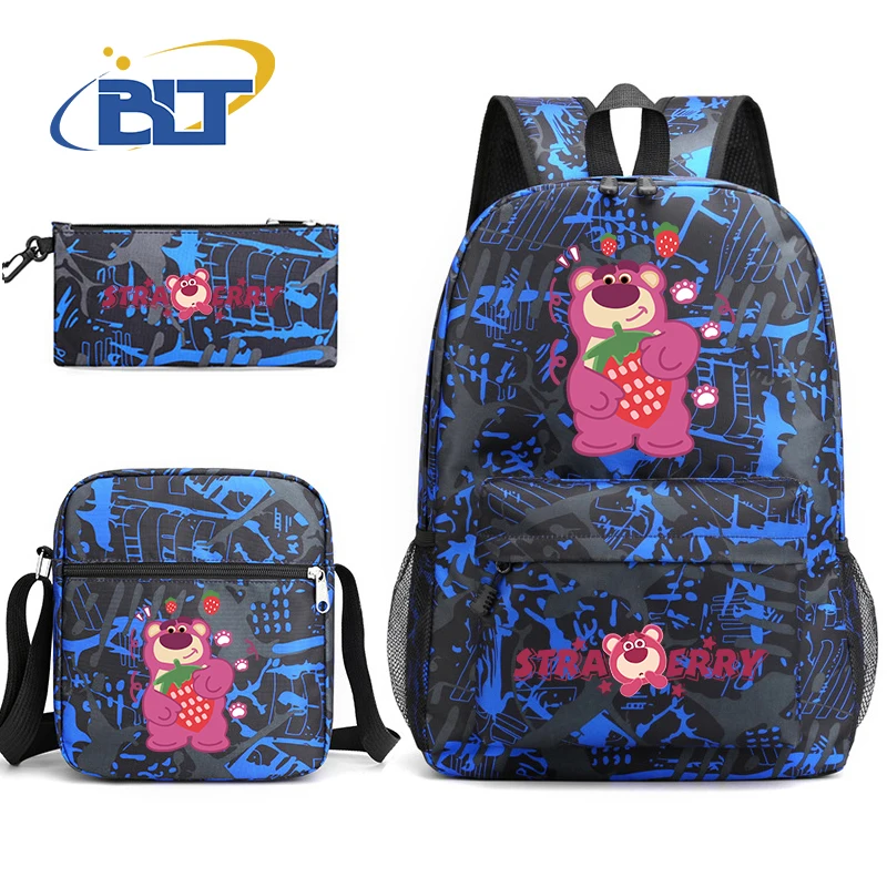 MINISO lotso beer print student schooltas set kinderschoudertas rugzak etui 3-delige set