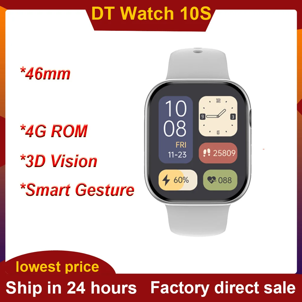 DT Watch 10S Smart Watch 4GB ROM ChatGPT WatchOS 11 Bluetooth Call Games Gesture Series DT Watch 10 TFT Version Smartwatch