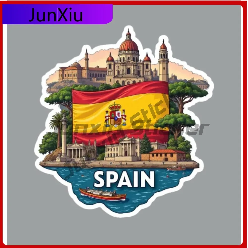 

Spain Map Shape Travel Sticker X 500 Adventure Motorcycle Stickers Custom Decals Car Decoration Princess Accessories For Auto