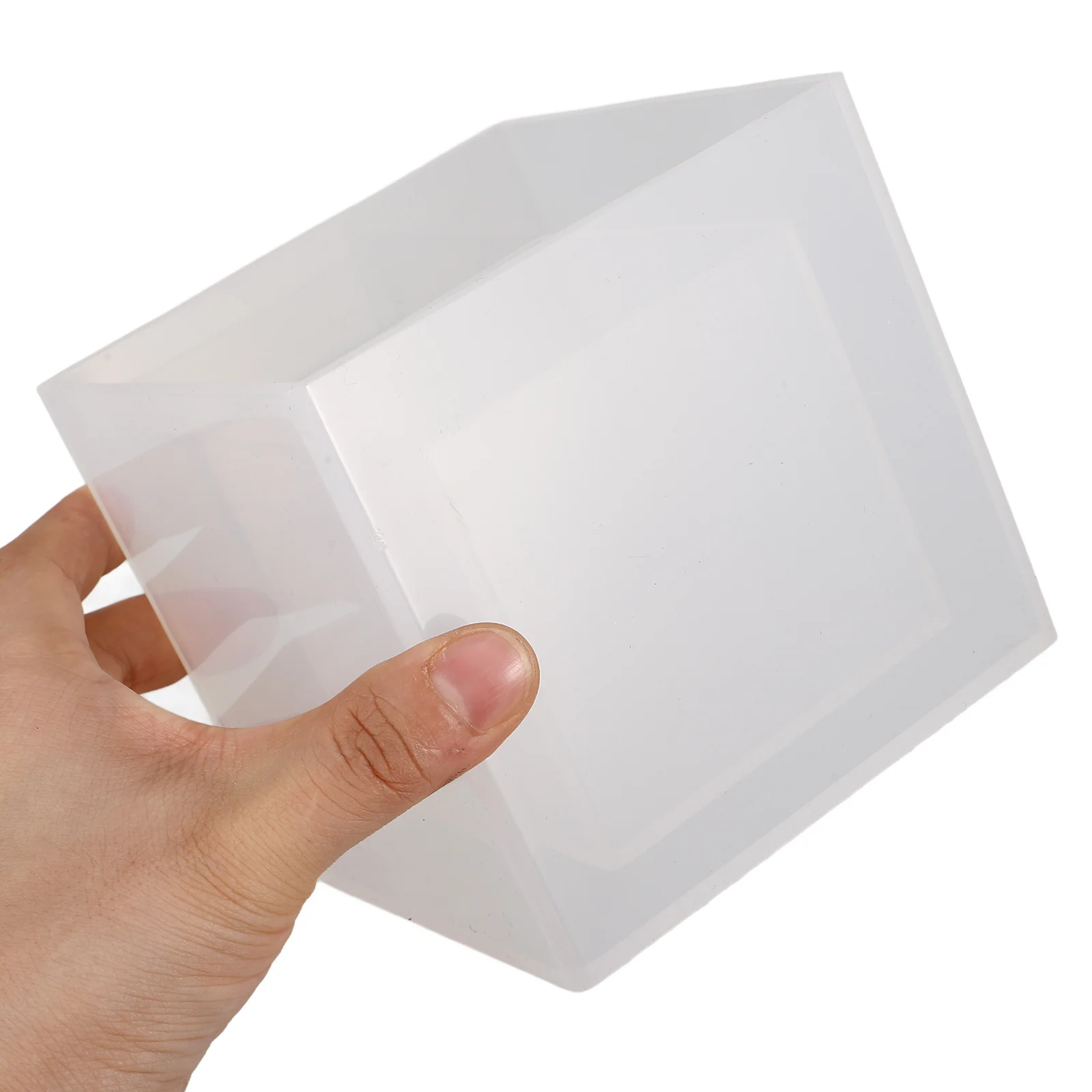 2Pcs Clear Silicone Cube Molds Square Epoxy Resin Transparent Casting Moulds DIY Art Projects Silicone Epoxy Molds