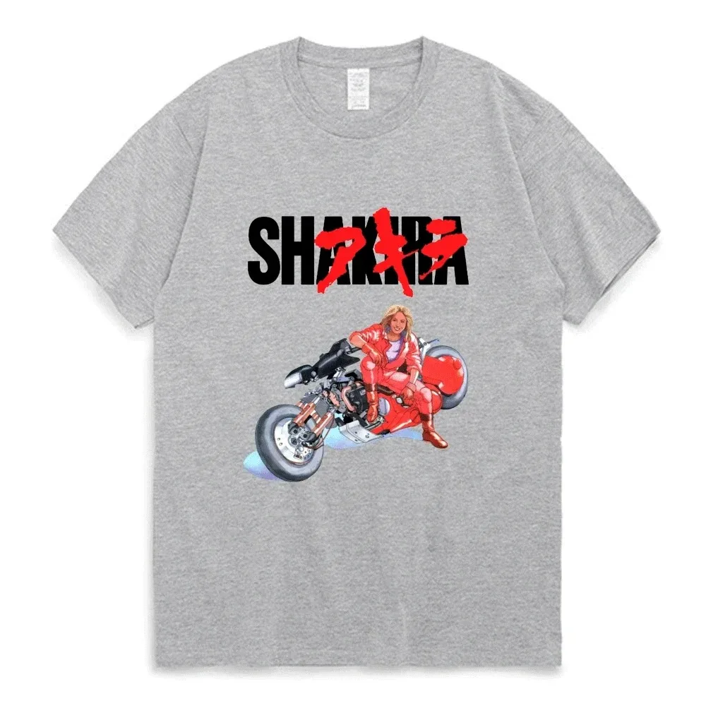 Shakira T Shirt Akira Shotaro Kaneda Motorcycle Japan Anime T-shirts Tokoyo Funny Oversized Streetwear Tee Shirt Men Women Tops