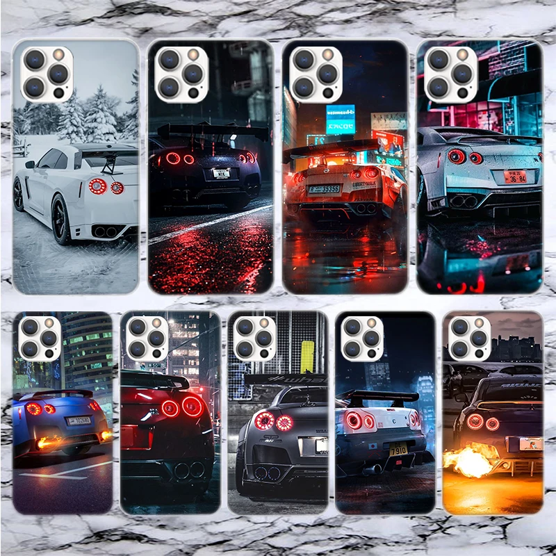 GTR Sport Car JDM Soft Phone Case For iPhone 16 15 14 13 12 11 Pro Max X XR XS 7 Plus 8 + SE 2020 Pattern Customized Cover 14 13