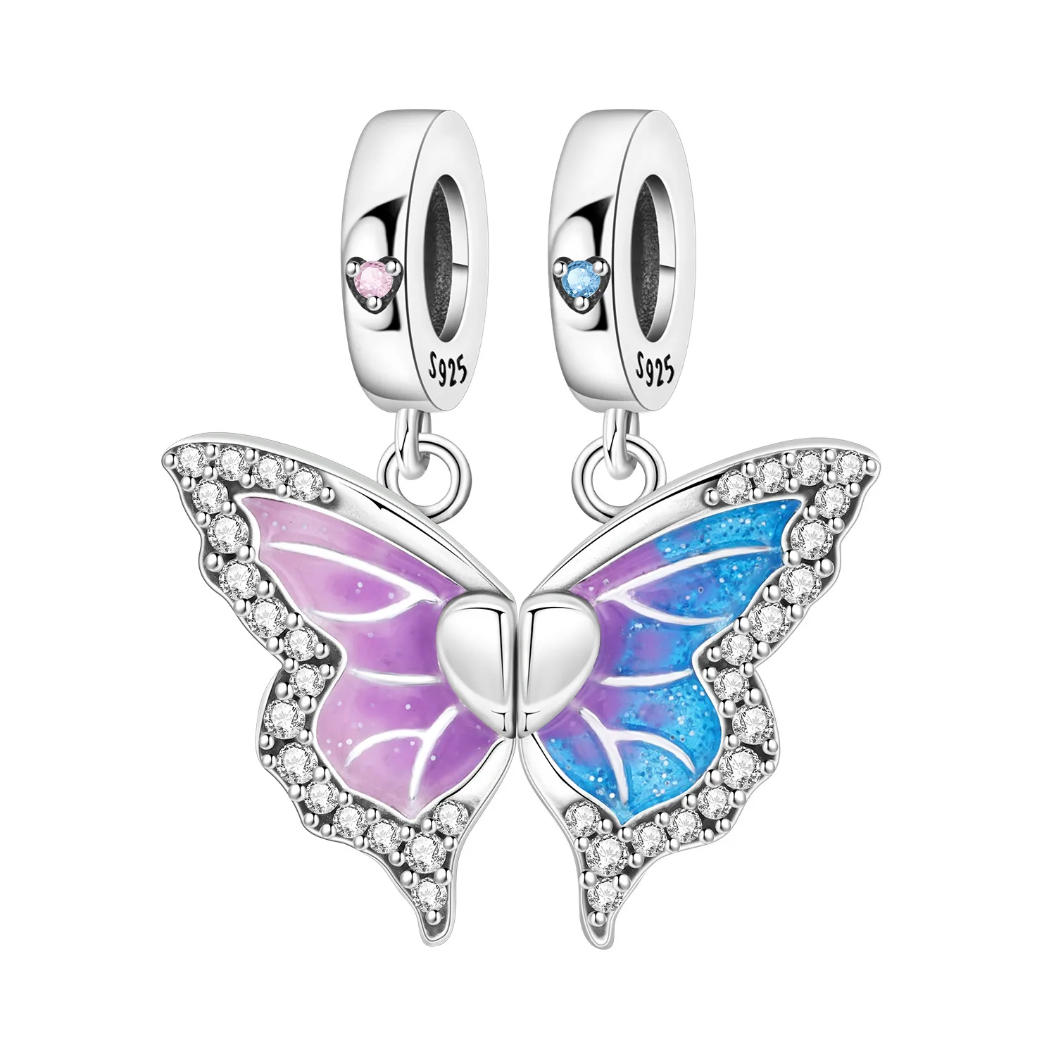 

Orstarry 925 Sterling Silver Colorful Butterfly Insect Beads Original Pendants Bracelet Charm Jewelry Party DIY Trendy Gifts