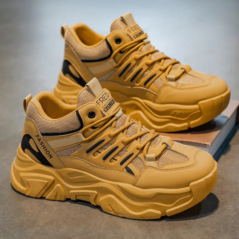 

New Arrival Autumn Men Trends Shoe Fashion Lightweight Non-slip Outdoor Solid Color Male Sneakers Men's Casual Dress Ankle Boots