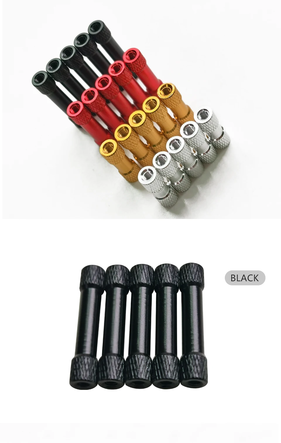 10 Stück M3 Aluminium-Abstandshalter – Doppelte Sechskant-Abstandshalter, rundes, farbenfrohes Design, leicht – perfekt für DIY FPV-Drohnen und Multirotoren – Detail 6