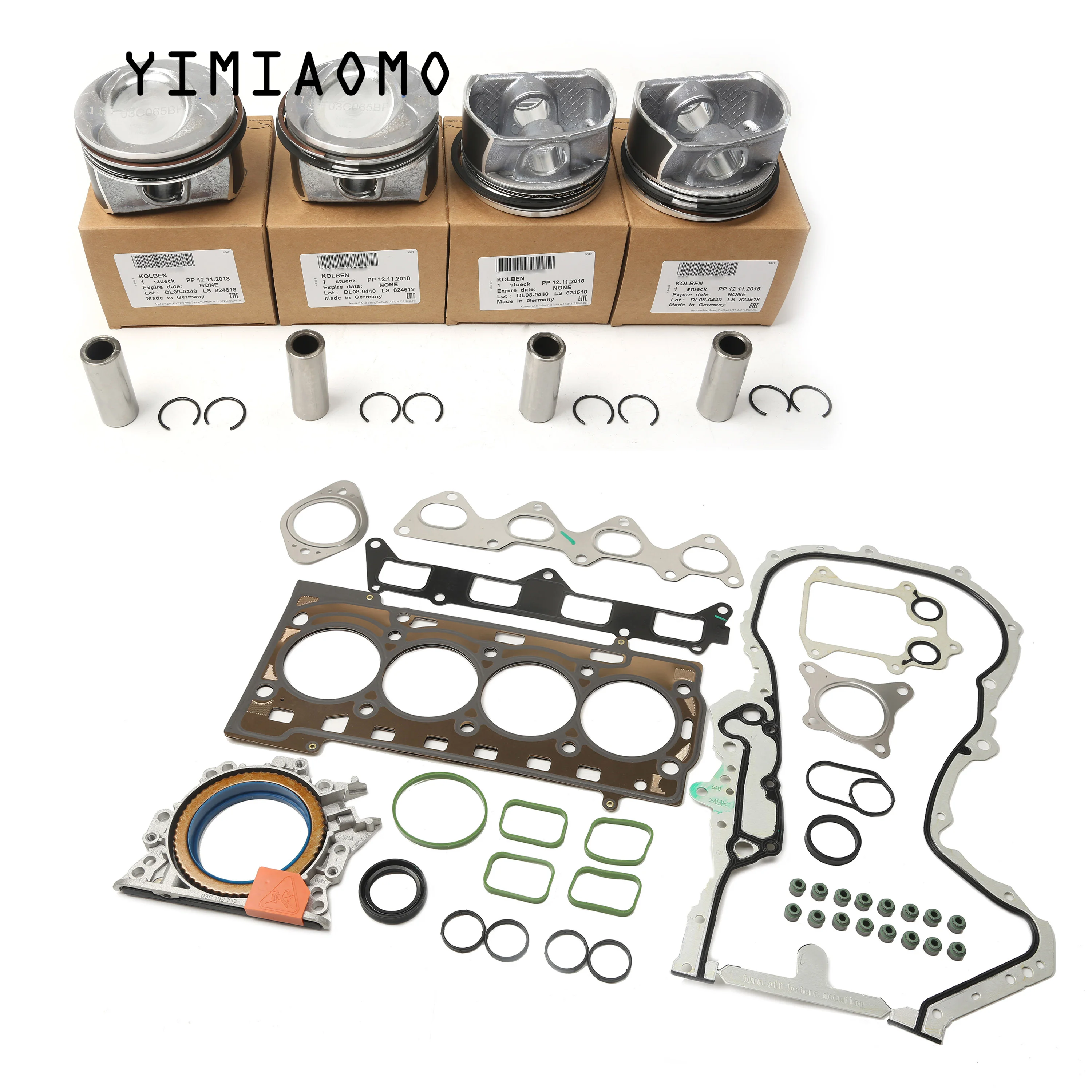 EA111 CAR ENGINE REBUILD OVERHAUL KIT 19MM PISTON GASKET SEALS For VW GOLF JETTA CC TOUGAN Eos AUDI A1 1.4 TSI CAVD CNWA CTHA