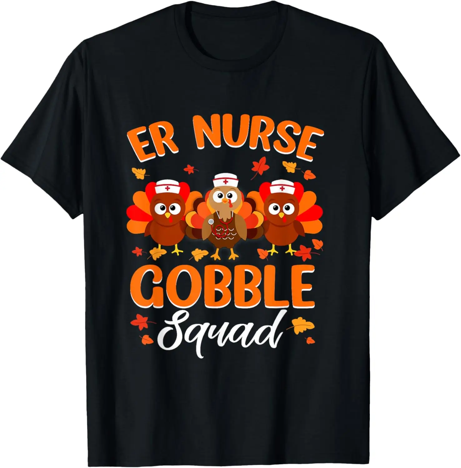 

Женская футболка ER Nurse Turkey Gobble Squad на День Благодарения