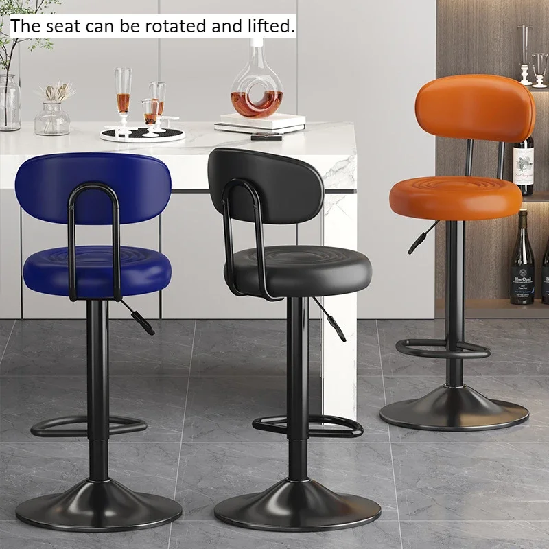 Set of 1 Bar Stools Adjustable Swivel Upholstered Pub Bar Chairs High Kitchen Home Banco Alto Para Barra House Bar Furniture