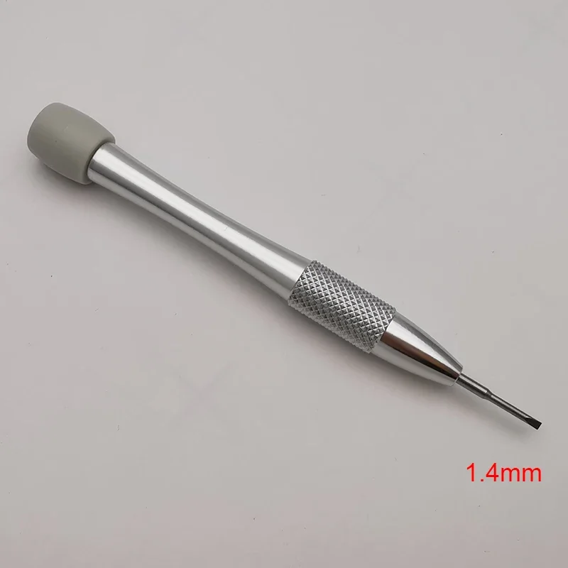 Destornillador con mango de aluminio grande, tipo ranura, cuchillas de acero inoxidable, herramientas de destornillador de relojero de precisión de 0,5-2,5mm