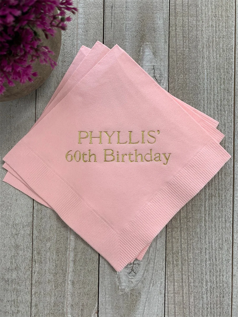 50PCS 50 Personalized Napkins Personalized Napkins Printed Personalized Cocktail Beverage Paper Birthday Party Monogram Custom L