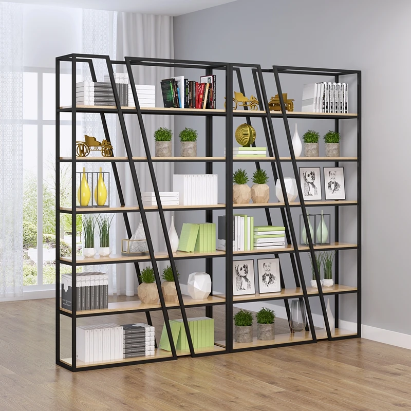 Industrial style solid wood iron partition screen, entrance Nordic simple modern shelf, floor-to-ceiling bookshelves