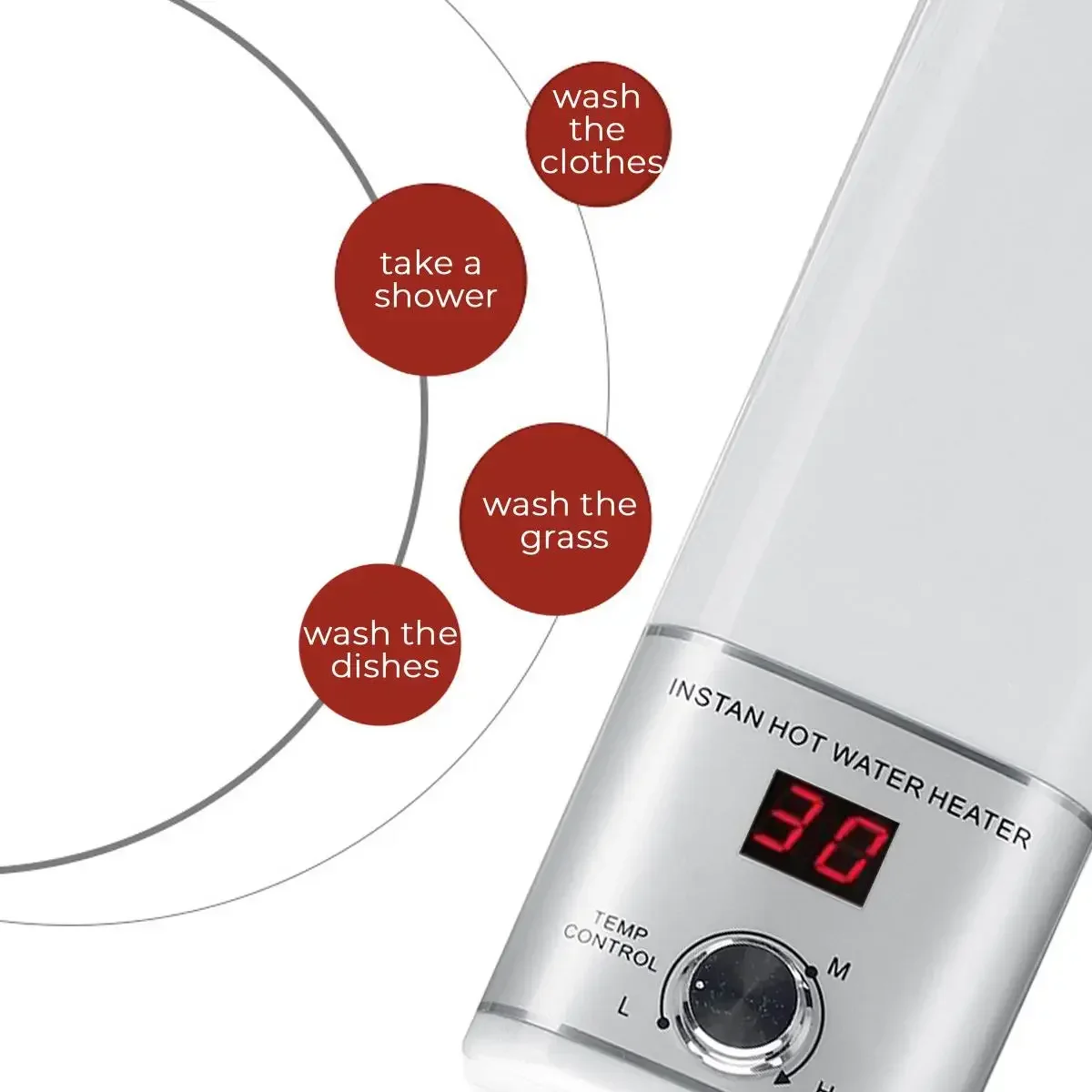 Mini Instant Tankless Water Heater 5500W Electric Water Heater Indoor Shower Kitchen Bathroom Water Heater Temperature Control