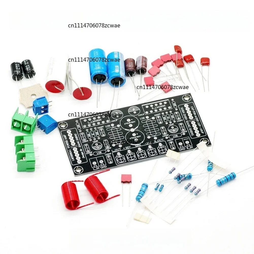 ZOCI-FOR LM3886 DIY Dual Channel Audio Kit 68W Dual Channel Audio Power PCB Board PCBA Electronic Component Sensor