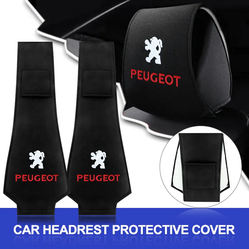 

Car Seat Back Headrest Pillow Dustproof Cover Cotton Support Pads Covers For Peugeot 107 BB1 HX1 Partner 3008 4008 2008 5008