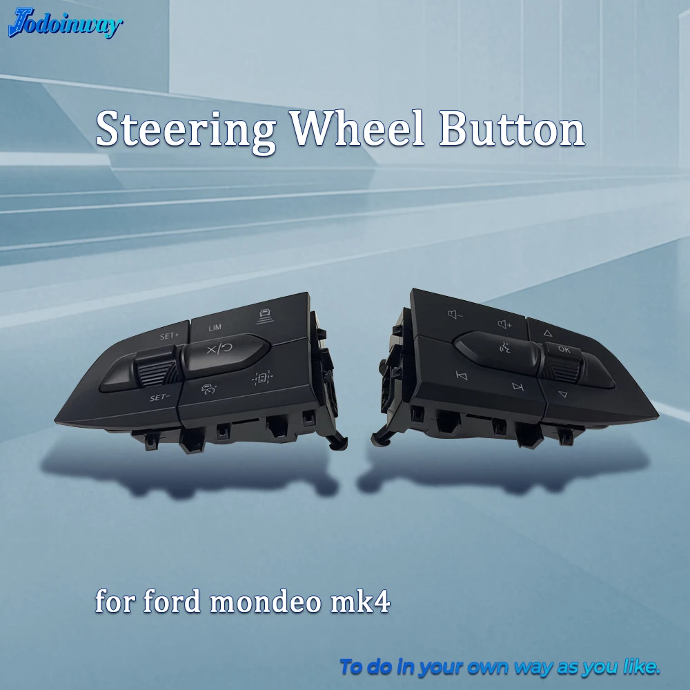 Blue LED Steering Wheel Cruise Button Switch Audio Volume Media Control for Ford Mondeo EVOS 2022 Interior Accessories