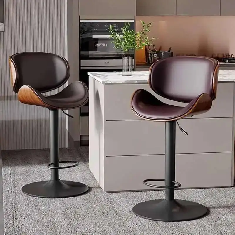 Bar-Akzent, nordisches Design, minimalistisches Büro, Theke, drehbar, hochverstellbar, Barstühle, Schlafzimmer, graue Sillas, Barmöbel