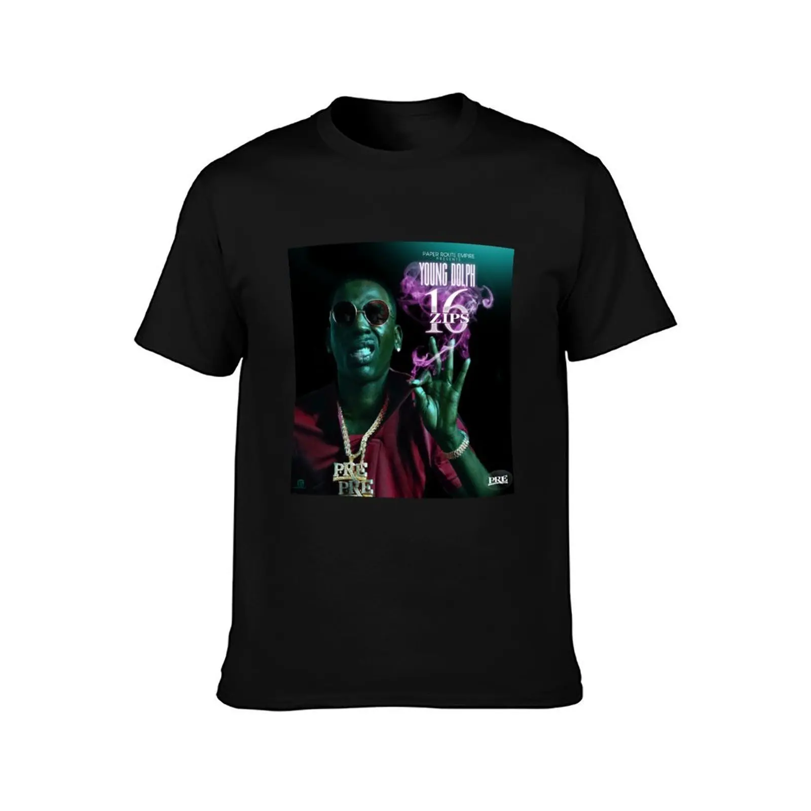 16 Zips - Young Dolph T-Shirt Basic Solid Color Short Sleeve T-Shirt