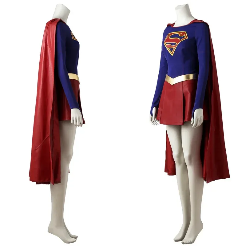 Disfraz de Cosplay de Kara Zor-El Danvers para mujer adulta, disfraz con capa, conjunto completo y artículos individuales se venden, personalizado, hou8