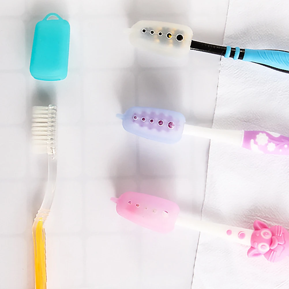 ฝาครอบหัวแปรงสีฟัน 10 ชิ้น แบบพกพา สำหรับเดินทาง ทำจากซิลิโคน ป้องกันได้ดี เหมาะสำหรับใช้ในบ้าน ตั้งแคมป์ และการเดินทาง