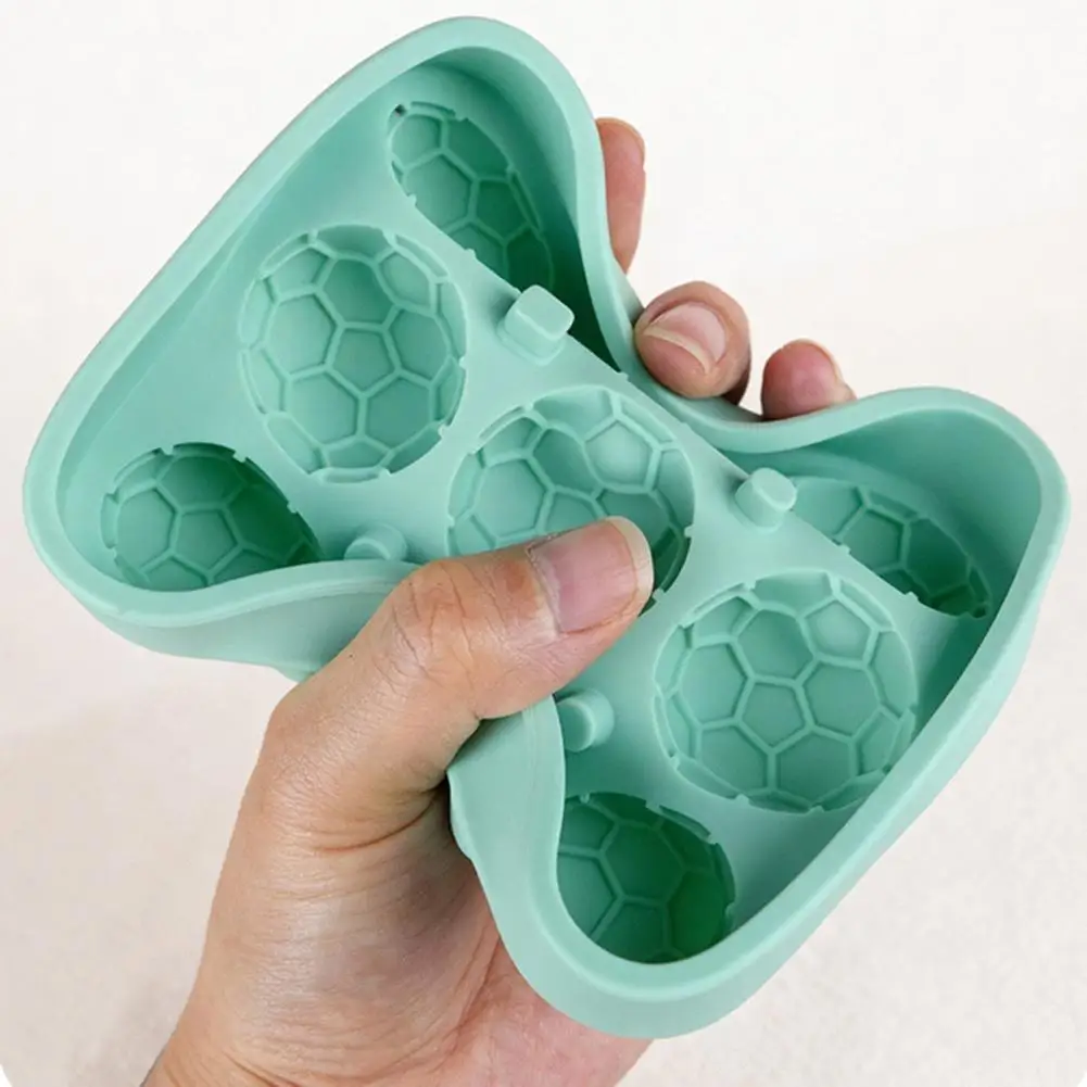 Silicone Ice Ball Tray Football Shaped Ice Cubes Football-shaped Silicone Ice Cube Mold Dust-proof Water-draining for Parties