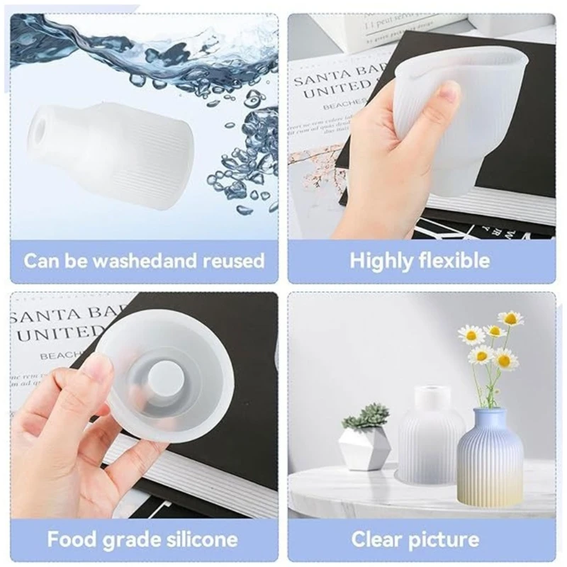 Crafting Molds Vase Molds for Make Stylishs Flower Holder Decors Item Set of 4