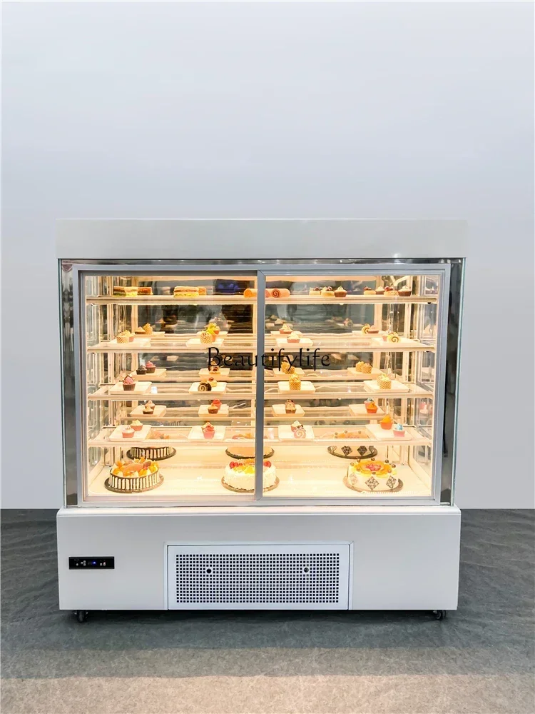 Vertical Cake Counter Commercial Dessert Refrigerated Display Cabinet Heightened Cake Display