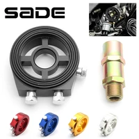 Filtro de aceite de aluminio Universal M20 x 1,5, placa sándwich, adaptador de rosca, sensores de temperatura de presión de aceite, Kit de enfriador de aceite NPT de 1/8""