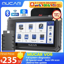 Globale Version 32GB MUCAR VO6 OBD2-Scanner für alle Systeme, Diagnose mit 28 Reset-Auto-VIN/IMMO/EPB/BMS/SAS/ABS/TPMS-Service, lebenslanges kostenloses Update