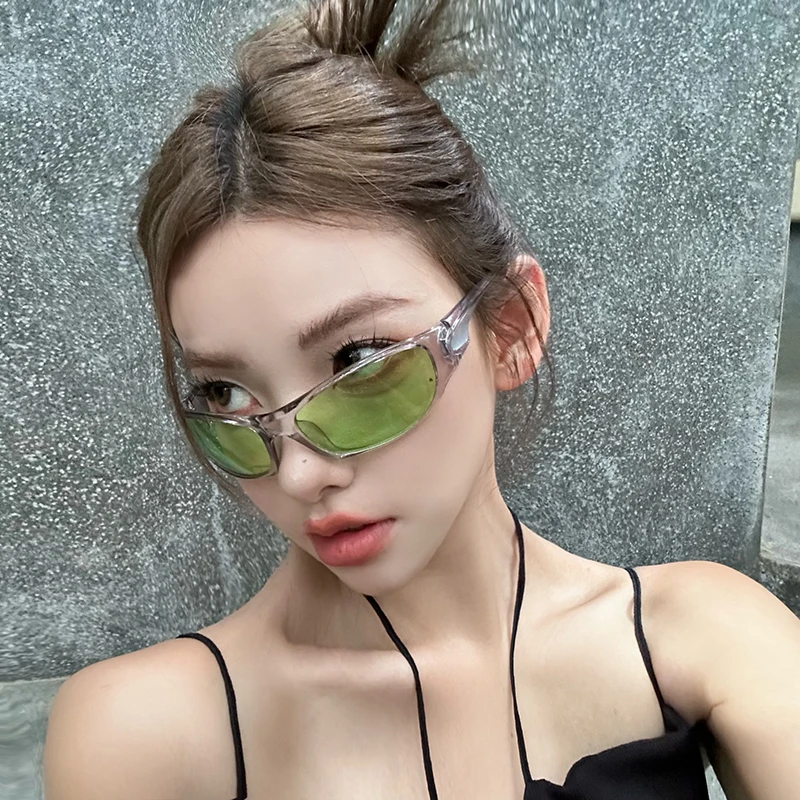 New Y2K Girl Punk Sunglasses Women Brand Designer Square Goggle Men Luxury Sun Glasses UV400 Colorful Transparent Mirror Eyewear