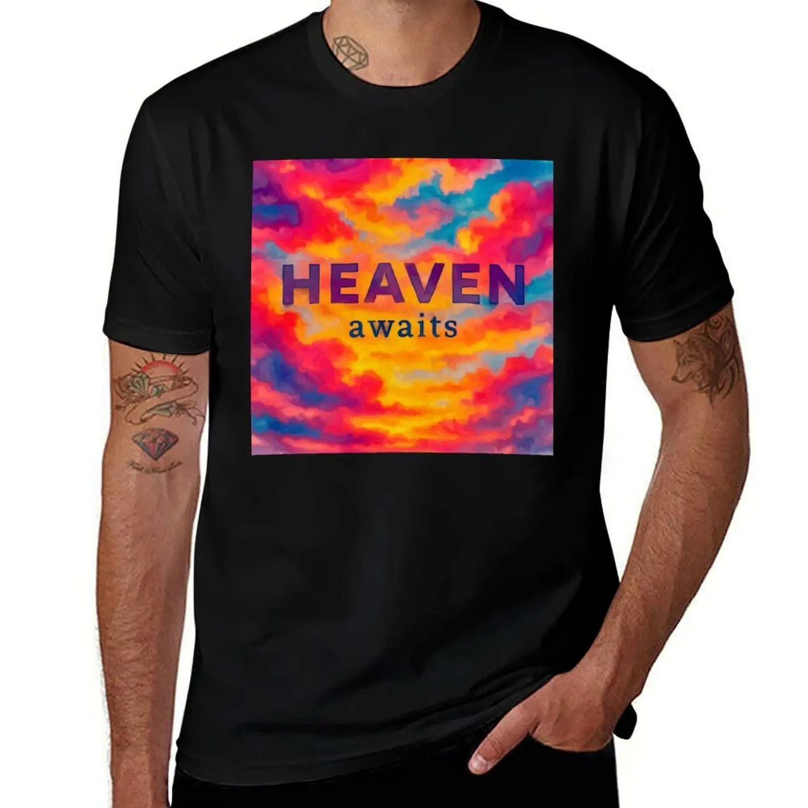 

Heaven Awaits v3 1 T-Shirt summer top sublime quick-drying boys whites mens designer clothes