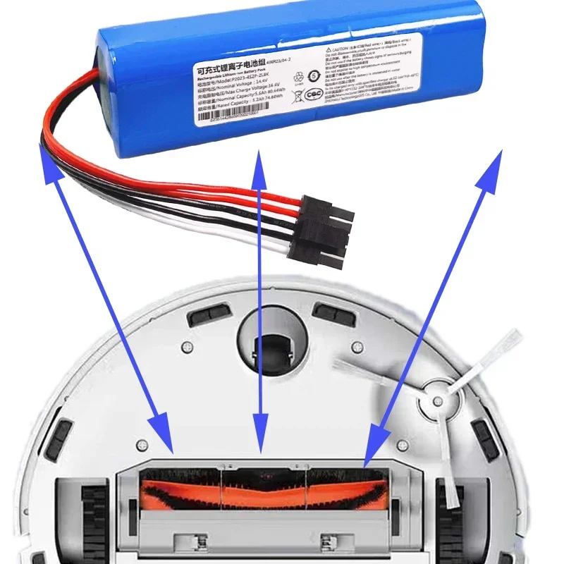 Sostituzione D099-4S2P batteria agli ioni di litio per Xiaomi Mi Robot Vacuum-Mop 2 Pro Vacuum-Mop 2 MJSTS1 C101 MJSTP 12800mAh