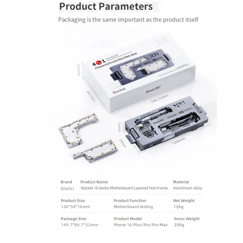 Qianli iSocket 16 Series Motherboard Layered Test Frame Fixture for iP16 to 16 Pro Max