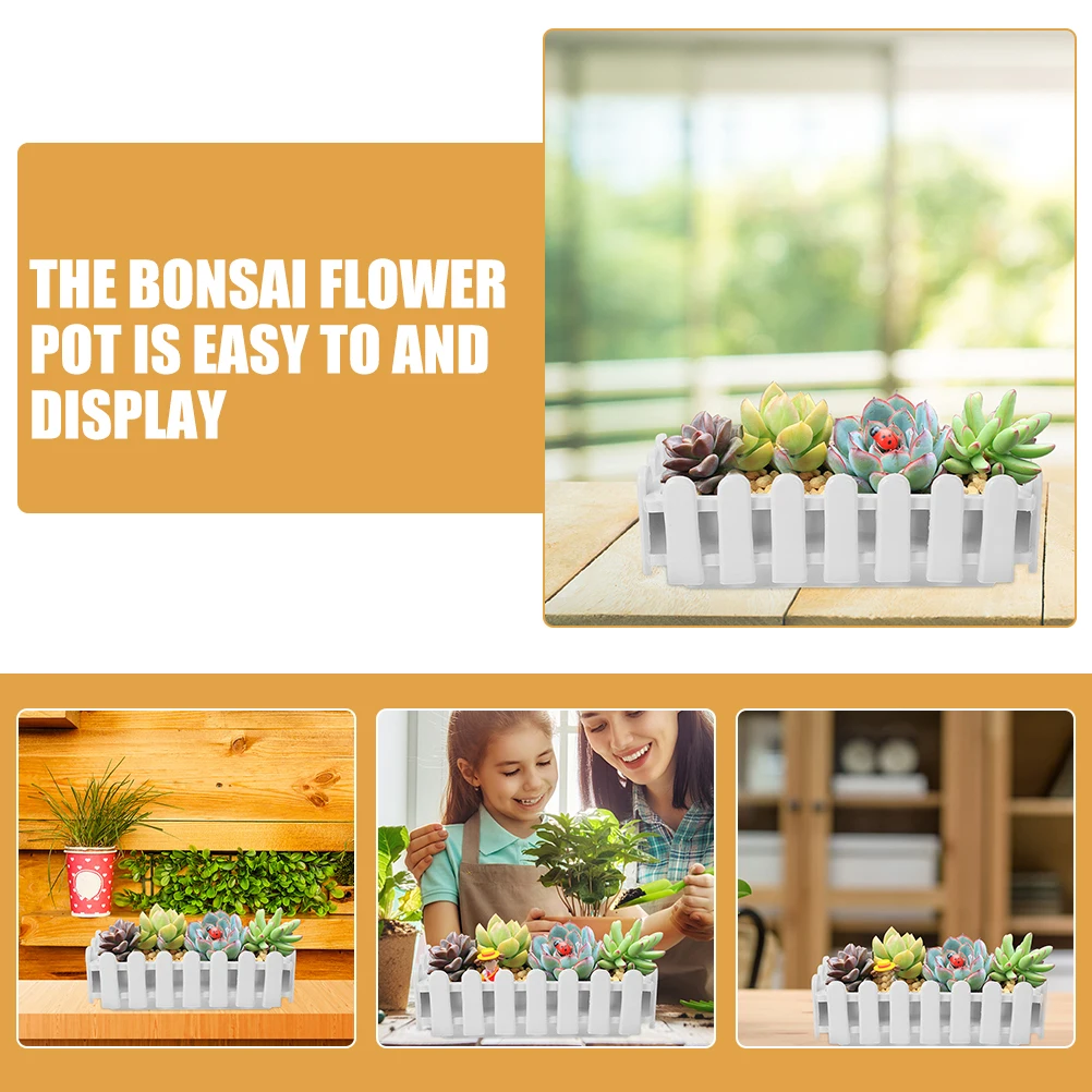 

Flower Pot Fence Planter Large Grow Sill Rectangular Garden Plastic Picket Vegetable Planter Box Outdoor Window Balcony